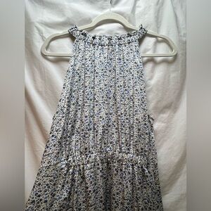 Dex Blue and White Floral Maxi Dress